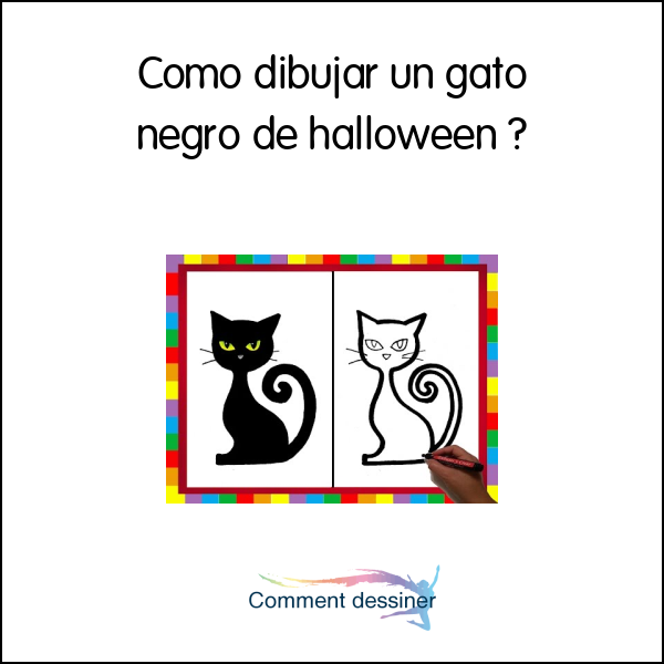 Como dibujar un gato negro de halloween